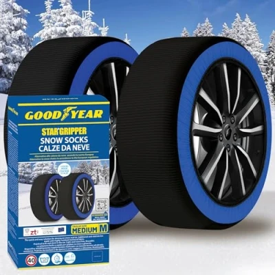 Afbeelding van GoodYear Star Gripper sneeuwsokken, Italië EN 16662 1:2020, twee sneeuwkettingen van stof, voor auto, maat M
