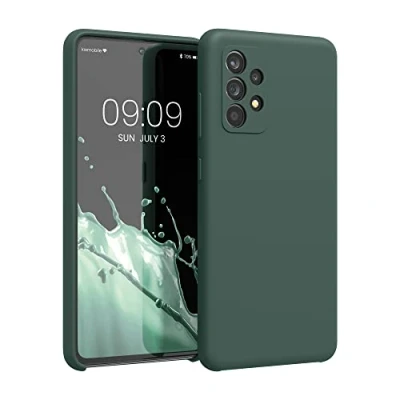 Afbeelding van kwmobile telefoonhoesje geschikt voor Samsung Galaxy A52 / 5G A52s Hoesje met siliconen coating Smartphone case in blauwgroen