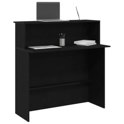 Image de vidaXL Bureau de réception noir 100x50x103,5 cm bois d&#039;ingénierie859025