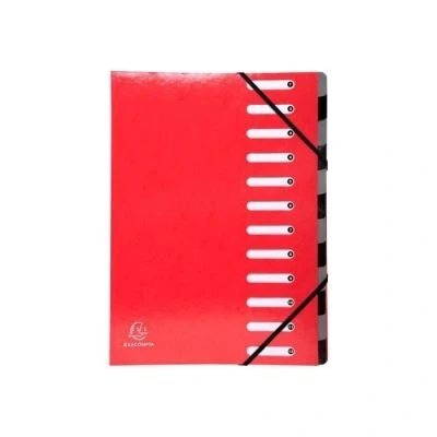 Image de Exacompta Iderama Trieur extensible 12 positions A4 pour 600 feuilles à onglets rouge