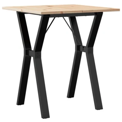 Afbeelding van vidaXL Eettafel Y frame 60x60x75 cm massief grenenhout en gietijzer