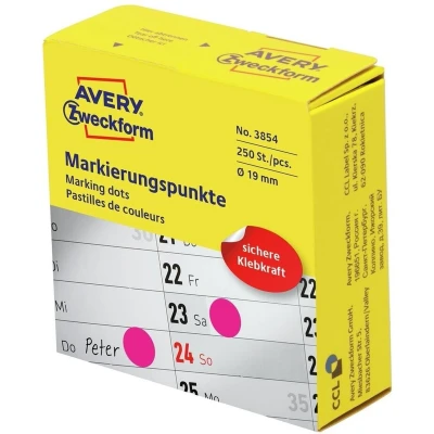 Afbeelding van Avery Marking Dots, Diameter 19 Mm, Rol Met 250 Stuks, Rood Etiket