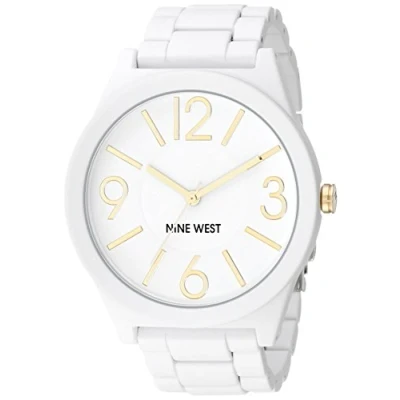 Afbeelding van Nine West NW/1678WTWT dames mat rubberen polshorloge, Wit., TFV8