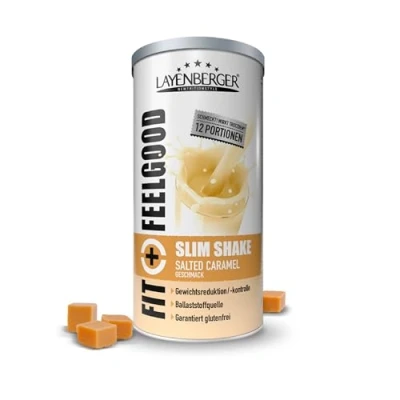 Afbeelding van Layenberger Fit+Feelgood Slim Shake Powder, maaltijdvervanger voor 12 porties, 213 kcal (1 x 396 g) gezouten karamel