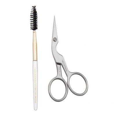 Afbeelding van Tweezerman Stainless Steel Wenkbrauwschaar met borstel Beautytasting