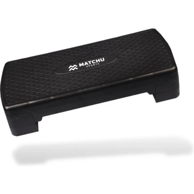 Afbeelding van Matchu Sports Aerobic step fitness Stepbank Zwart Belastbaar tot 200kg Fit In hoogte verstelbaar