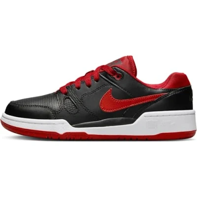 Afbeelding van Nike Sportswear FULL Force Unisex Sneakers laag voor kinderen, Maat: 32, Black/gym red/white Leer en imitatieleer
