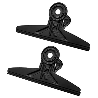 Afbeelding van Coideal 2 stuks extra grote papierklemmen van roestvrij staal, 20 cm, zwart
