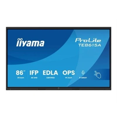Image de iiyama ProLite TE8615A B1AG Classe de diagonale 86&quot; (85.6&quot; visualisable) écran LCD rétro éclairé par LED signalétique numérique interactive avec tactile (multi touch) / ensemble 8 microphones possibilité PC encastré en option
