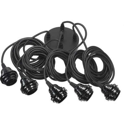 Afbeelding van Lampfitting voor Plafond Zwart 5 fittings