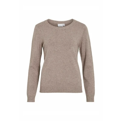 Afbeelding van Vila Trui Viril O neck L/s Knit Top Noos 14054177 Falcon/melange Dames Maat XL