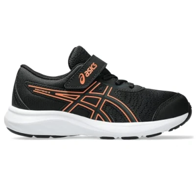 Afbeelding van Asics Gelcontend 9 Unisex Hardloopschoenen voor op de weg kinderen, Maat: 33.5, Black/saxon green Textiel/ synthetisch