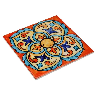 Afbeelding van Placemat Versa Blauw Oranje Kurk Keramisch Tegel 20 X 0,6 CM