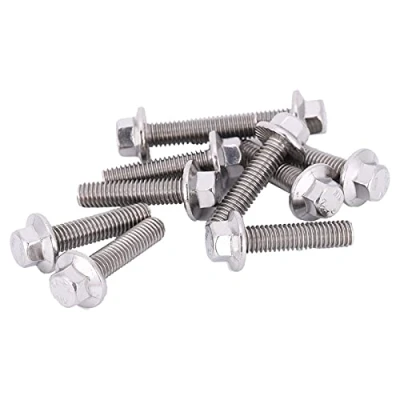 Afbeelding van 10 stuks M6 zeskantflensschroeven van roestvrij staal dop bout sluitring kop bouten bevestiging (M6 x 25)