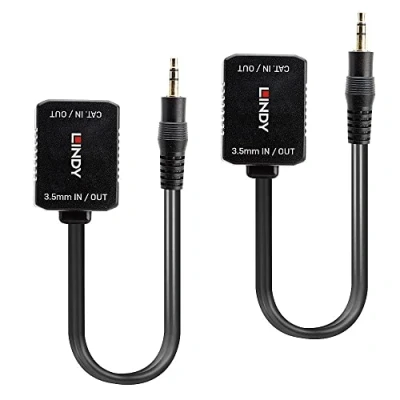 Afbeelding van LINDY 70450 Audio extender Audio, stereo (3.5 mm jackplug) via netwerkkabel RJ45 100 m