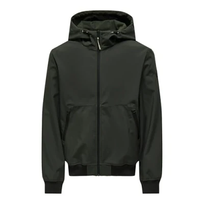 Image de ONLY &amp; SONS Onsbowie Veste softshell Bomber OTW pour homme, Kaki, XXL