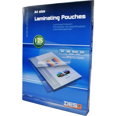 Afbeelding van DESQ® Lamineerhoes A4 125 micron Mat 100 stuks 303 x 216 mm Premium 71147