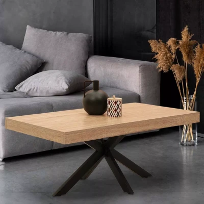 Image de Table basse ALIX 110 cm pied araignée bois et noir