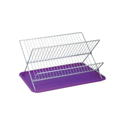 Afbeelding van MSV Afdruiprek, inklapbaar, met dienblad van verchroomd staal, violet