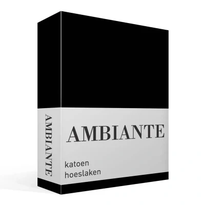 Afbeelding van Hoeslaken 1 Persoons 90x210 Ambiante Katoen Zwart