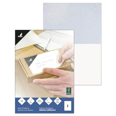 Afbeelding van Kangaro etiket inkljet/laser/kopieer 210x148mm 100 vel 2 stickers per K 210148