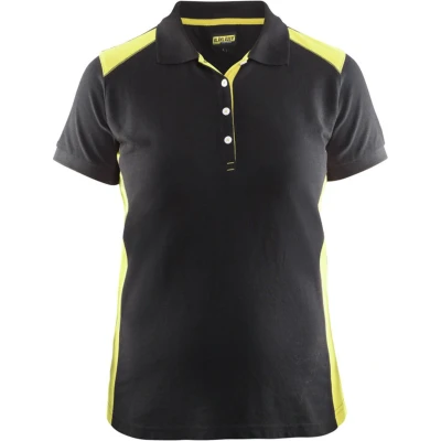 Afbeelding van Blaklader Dames poloshirt piqué 3390 1050 Zwart/High Vis Geel XS