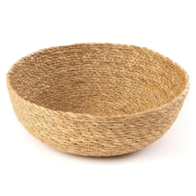Afbeelding van Space Home decoratieve kommen voor binnen rieten opbergmand sleutels, portemonnee, mobiele telefoon en kleine voorwerpen ronde kom 26 cm