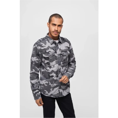 Afbeelding van Brandit Vintage Overhemd, Heren, Maat: 3XL, Grey camouflage