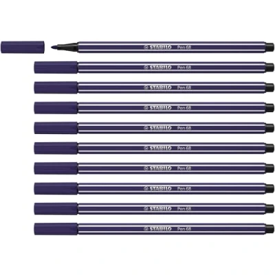 Afbeelding van Premium viltstift STABILO pen 68 10 stuks Pruisisch blauw