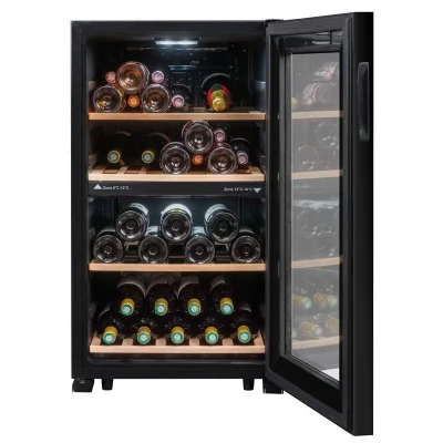 Afbeelding van La Sommeliere Wijnkoelkast LS51.2ZBLACK 2 Zones Zwart