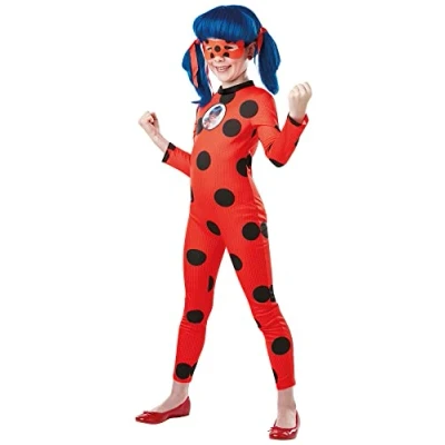 Afbeelding van Rubies Ladybug Kostuum Superduperheldin Miraculous Meisje Rood Maat 128 Carnavalskleding Verkleedkleding