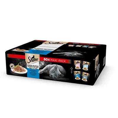 Afbeelding van Sheba natte voeding kat Vis in gelei MAXI PACK 60 stuks 5100g