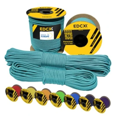 Afbeelding van EdcX nylon Paracord 425 3 mm (15, 30, 50 en 100 m) Type II 100% touw met strengen verkrijgbaar in vele kleuren IJsmintgroen 15 m