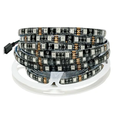 Afbeelding van Tesfish Ledstrip, RGB, 12 V, 5 m, zwart, PCB kaart, 5050, IP65, waterdicht, 300 leds, kleurverandering, ledstrip voor slaapkamer, keukendecoratie