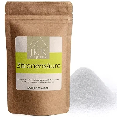 Afbeelding van JKR Spices® 500 g citroenzuurpoeder in levensmiddelenkwaliteit E330, citroenzuur als zuur en conserveringsmiddel voor koken bakken, ontkalker of universele reiniger