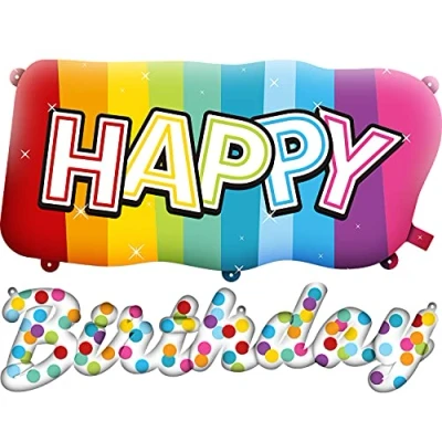 Afbeelding van Folat Folieballonnen &#039;Happy Birthday&#039; Rainbow Bday 2 stuks