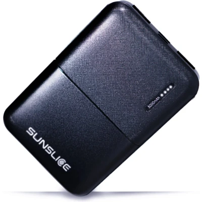Afbeelding van Sunslice Gravity 5 5000 mAh Externe Batterij, Kleine &amp; Lichte Power Bank, Draagbare Lader 2 USB uitgangen 10W, voor iPhone, iPad, Samsung, Huawei en anderen