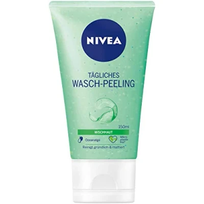 Afbeelding van NIVEA Dagelijkse scrub (150 ml), microplasticvrije voor een grondige gezichtsreiniging, matte gezichtspeeling werkt tegen onzuiverheden