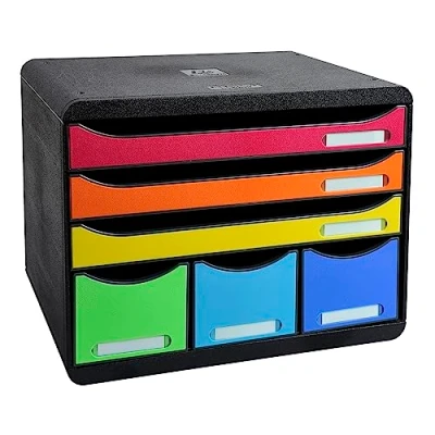 Afbeelding van Exacompta Bureauladeblok Store Box Maxi Harlequin met 6 lades