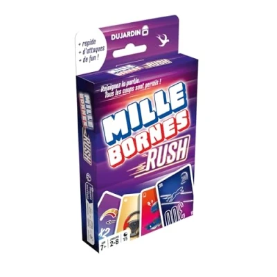 Afbeelding van Dujardin Mille Bornes Rush gezelschapsspel kaartspel bereik eerst de 1000 terminals om met familie of vrienden te spelen 2 tot 8 spelers vanaf 7 jaar