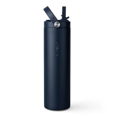 Afbeelding van Vinsun Roestvrijstalen drinkfles, 750 ml, met rietje, lekvrij, dubbelwandig, geïsoleerd, BPA vrij, robuust en licht voor sport, fietsen, school