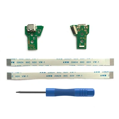 Afbeelding van 2 stks JDS 040 Vervanging Oplaadpoort voor PS4 DualShock 4, Reparatie Deel Micro USB Adapter Lader Socket Board Connector Module Controller, Flex Kabel, Tool Schroevendraaier