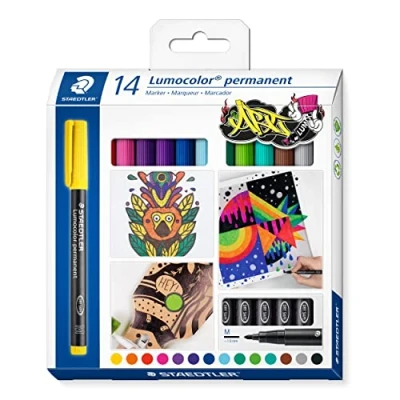 Afbeelding van STAEDTLER Lumocolor permanent pen M 317 set met 14 kleuren