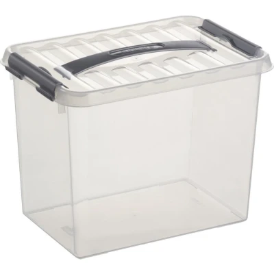 Afbeelding van Sunware Q Line Opbergbox 9 Liter Transparant Metaal Opbergboxen &amp; Kratten