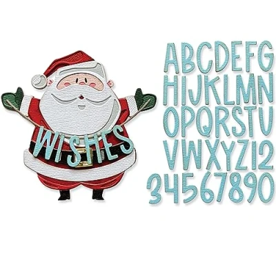 Afbeelding van Sizzix Thinlits Snijmallen Santa Greetings Colorize