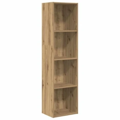 Afbeelding van Boekenkast 40x30x152 cm bewerkt hout artisanaal eikenkleurig