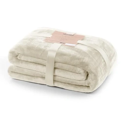 Afbeelding van DecoKing Mic Knuffeldeken 160 x 210 cm crème deken microvezel sprei fleece zacht pluizig knuffelig
