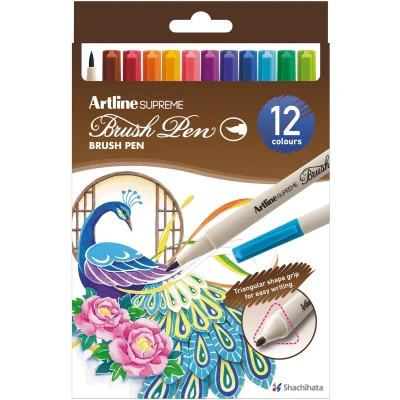 Afbeelding van Artline Supreme brushpen, assorti, set van 12 stuks brushpen