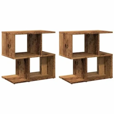 Image de vidaXL Tables de chevet 2pcs vieux bois 50x30x51,5cm d&#039;ingénierie856535