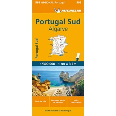 Afbeelding van Michelin 593 Zuid Portugal Algarve Wegenkaart Kleurloos Reisboeken &amp; Kaarten